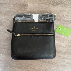 Kate Spade Black Crossbody Bag with Gold Accents
